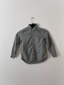 Ralph Lauren Boys Green Buffalo Checkered Button Down Shirt, Size 6 - Picture 1 of 5