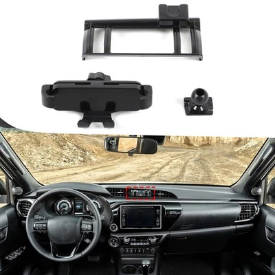 Central Control Black Mount Cell Phone Holder Stand For Toyota Hilux 2017-2023 - image 1 of 4