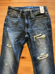 Hollister Jeans Mens size 31x32 Blue denim Stacked Skinny epic flex distressed - Picture 1 of 6
