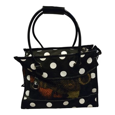 Bueno Brand  Small Dog Pet Carrier Polka Dot Black and White - Image 1 of 4