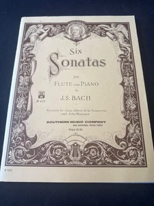 Six Sonatas for Flute & Piano by J.S. Bach B433 SMC Music Book - Picture 1 of 3