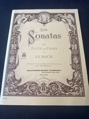 Six Sonatas for Flute & Piano by J.S. Bach B433 SMC Music Book - Image 1 of 3