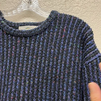 Northwest Territory 罗纹针织五彩纸屑套衫毛衣气球袖女式 L — 第 1/4 张图片