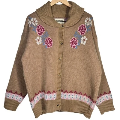 Cárdigan Suéter Savanna Jane One More Shot Longhorn Tejido Floral Talla M Foto 1 de 4