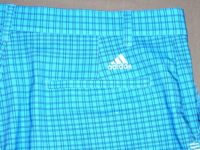 Pantalones Cortos Chinos de Golf ADIDAS Azul Cuadros 9" Elastizados Rendimiento Para Hombre 38 Foto 1 de 4
