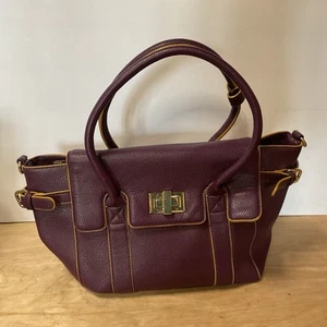 Charming Charlie Plum Purple Shoulder Bag - Turn Lock Purse - Picture 1 of 18
