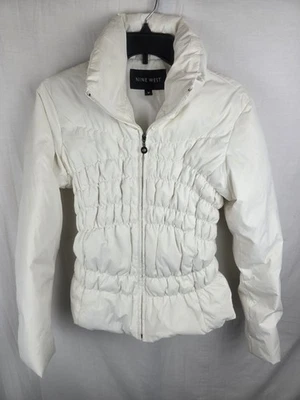 Nine West Women's Long Sleeve Ivory Puffer Coat Sz M - Image 1 of 4