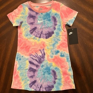 Nike Girl's Tie Dye Short-Sleeve T-Shirt Dress Sz:4t Color:arctic punch tie dye - Picture 1 of 4