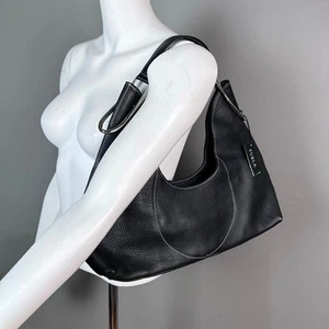 FURLA shoulder bag black baguette short top handle chrome hardware Lutetia NWT - Picture 1 of 13