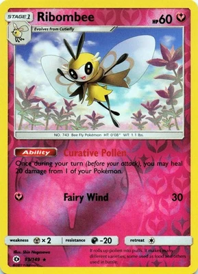 Ribombee 93/149 - REVERSE HOLO - SM Base Set - NM - Image 1 of 2