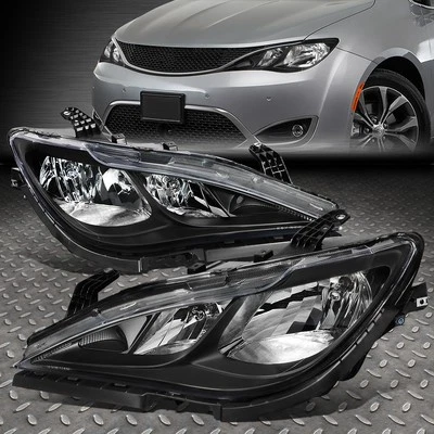 Par de faros de carcasa negra para Chrysler Pacifica Voyager 17-23 Foto 1 de 4