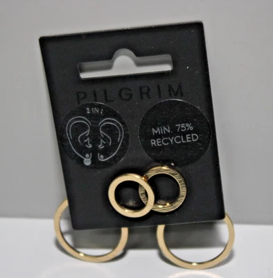 Pilgrim ZOOEY recycled 2-in-1 earrings - Kreolen Vergoldet Größe OS/2,2 cm  NEU - Bild 1 von 3