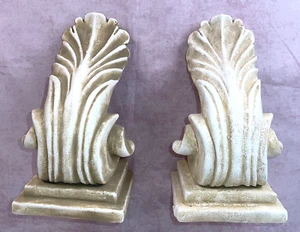Vintage Corbels 2 Shelf Acanthus Leaf Wall Sconce Bracket Plaster - Picture 1 of 8