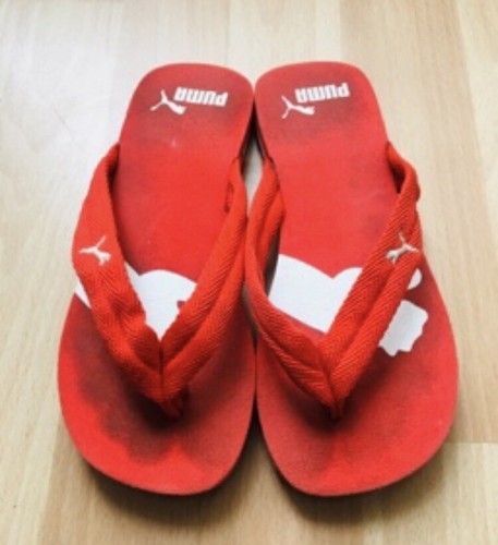 PUMA Flaps flip per bambini rosso bianco raro taglia 12