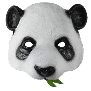 Adult White & Black Panda Bear Head Foam Mask Halloween Party Costume Accessory - Picture 1 of 5