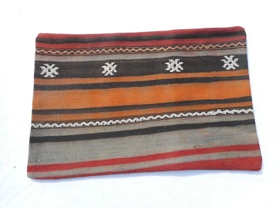 Funda de Almohada Kilim Única 16x23" de Alfombra Kilim Cremallera Oculta Increíble Trabajo Foto 1 de 4