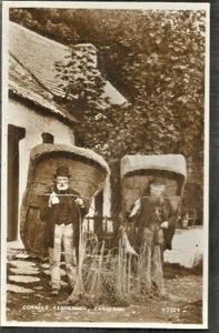 DPZ Vintage Postkarte, Coracle Fischer, Strickjacke, Ceredigion, Cymru - Bild 1 von 1