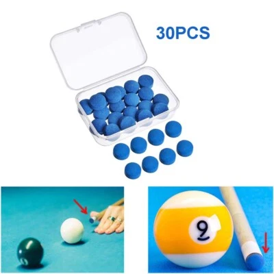 USA 30Pcs Billiard Pool Cue Tip Replacement Kit Stick Tip+Storage Box 10/12/13mm