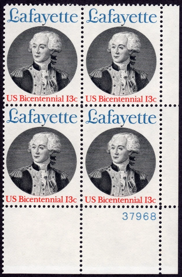 Scott #1716 Lafayette (George Washington) Plate Block of 4 Stamps - MNH - Image 1 of 1