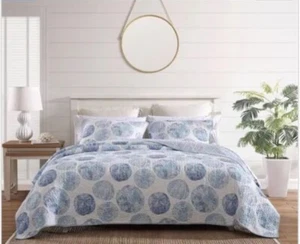 Tommy Bahama Quilt Set Full/Queen 3-Pcs. -Cotton Reversible Ocean Isle - Picture 1 of 5