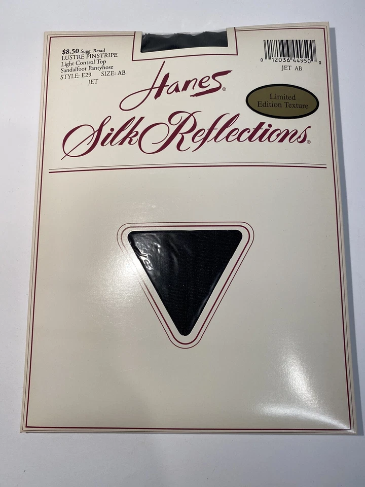 Pantimedias vintage Hanes Silky Designs Lustre a rayas Jet AB NUEVAS DE STOCK Foto 1 de 4