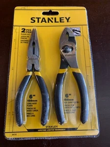Juego de 2 alicates Stanley Tools: junta deslizante de 6" y aguja de 6" nariz larga 84-212 NUEVO - Imagen 1 de 3