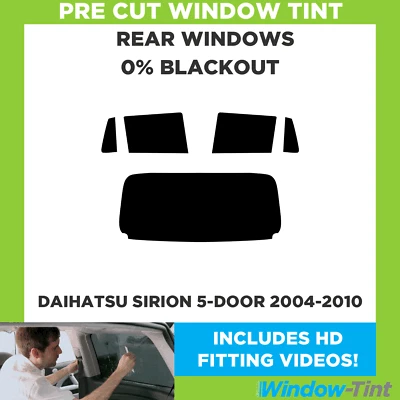 For Daihatsu Sirion 5-door Hatchback 04-10 Pre Cut Window Tint 0% Blackout Film - Image 1 of 4