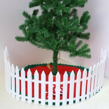 15/25x White Plastic Picket Fencing Christmas Tree Fence Garden Border Edging