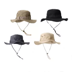 Unisex Bucket Boonie Hat Neck Cover Flap Sun Wide Brim Fishing Solid Outdoor Cap - Picture 1 of 8