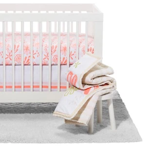 Cloud Island Little Sprout Nursery Crib Bedding Set 4 pc coral orange baby girl - Picture 1 of 12