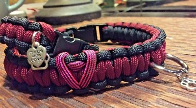 Collar para perro Cobra Knot grado militar Paracord, hecho a mano en EE. UU., todos los tamaños Foto 1 de 4