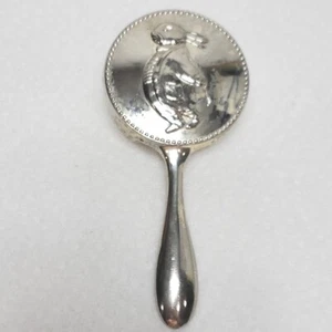 Silver Baby Hair Brush Vintage Bunny Design Chrome Infant Rabbit Unbranded - Picture 1 of 15