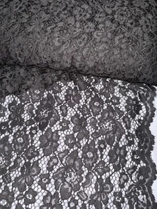 1 mtr schwarz Guiper Kordel Stretch Spitze Braut, Kleiderstoff..58" breit - Bild 1 von 3
