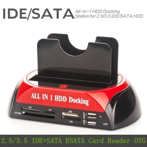 All In 1 2.5" 3.5"IDE SATA HDD Hard Drive Disk Clone Holder Dock Docking Station - Afbeelding 1 van 6