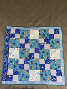 Handmade Baby Child Quilt Blanket Finding Nemo/Dora/Ocean Blue/green - Picture 1 of 5