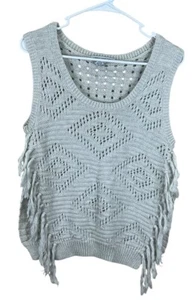 Cotton By Autumn Cashmere Womens Cotton Open Knit Sweater Ivory Size S - Picture 1 of 4