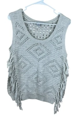 Suéter de punto abierto de algodón de cachemir para mujer de otoño marfil talla S Foto 1 de 4