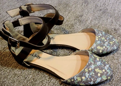 Mila Lady Kay Women closed Toe gladiator Flat Sandals SZ 6M brown/multicolor - Image 1 of 4