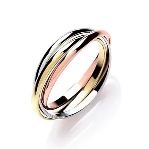 Solid 9ct Gold Three Colour Russian Wedding Ring Stocked In UK Sizes C - Z - Picture 1 of 1