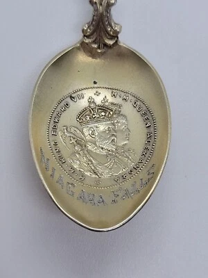 Antique Silver Souvenir Spoon, King Edward VII & Queen Alexandria, Niagara Falls - Image 1 of 4