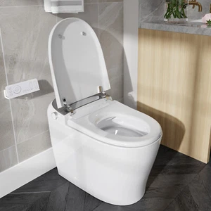 Elektrischer Bidet Smart Toilettensitz mit Fernbedienung einstellen Warmwasser Lufttrockner - Bild 1 von 14