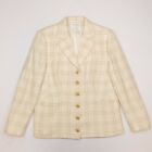 ESCADA Womens Vintage Blazer Jacket SILK Wool 55/45 Elegant RETRO UK 16 Cream