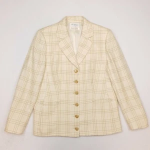 Chaqueta Blazer ESCADA Mujer Vintage Lana SEDA 55/45 Elegante RETRO UK 16 Crema - Imagen 1 de 10
