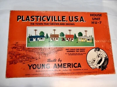 Plasticville U.S.A # HU-7 House Unit Set Box ONLY -  From the 50's -No Buildings - Image 1 of 4