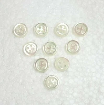 Mother of Pearl Buttons 6mm 9mm Rim Edge 4 Hole MOP Shell Baby Doll Sewing Craft - Image 1 of 4
