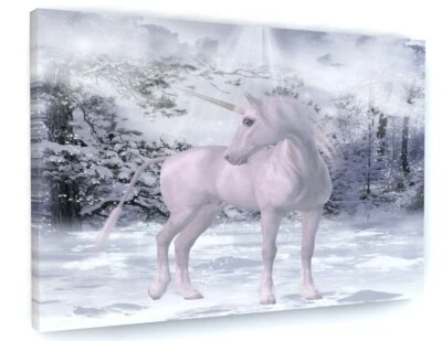 STUNNING UNICORN CANVAS PICTURE PRINT WALL ART  - Image 1 of 3