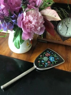 Vintage Handspiegel 50er Jahre Nostalgie Blumen 🌺 versilbert Spiegel - Bild 1 von 4