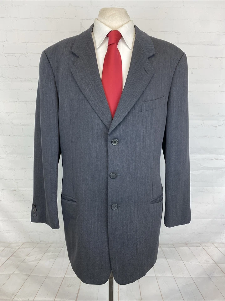 Mani Men's Gray Textured Wool Blend Suit 44L 35X28 $1,695 - Image 1 of 4