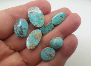 7 Cabujones Turquesa Neyshabur Matrix, No Estabilizado, Gran Cantidad Disponible - Imagen 1 de 9