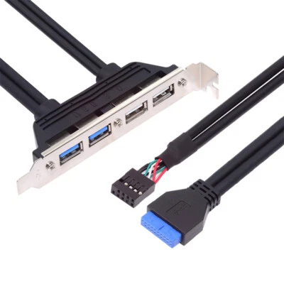 NFHK Internal Four USB2.0 & USB 3.0 Mount Panel to Motherboard 9pin 19pin 20pin - Image 1 of 4